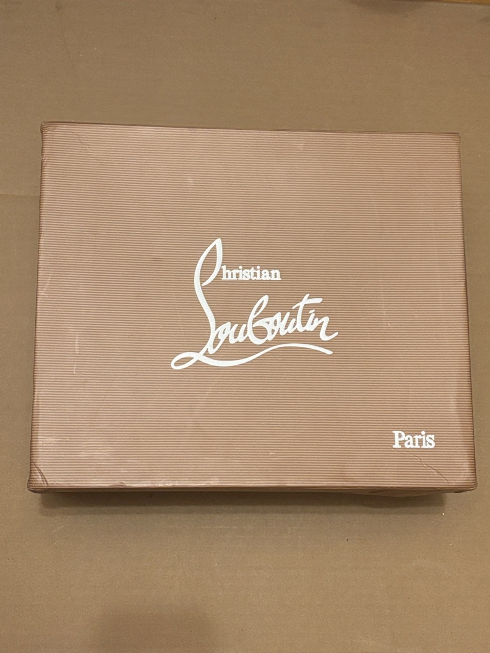 🟡Christian Louboutin Empty Brown/Tan Shoe Box With Logo Gift Wrapping Paper